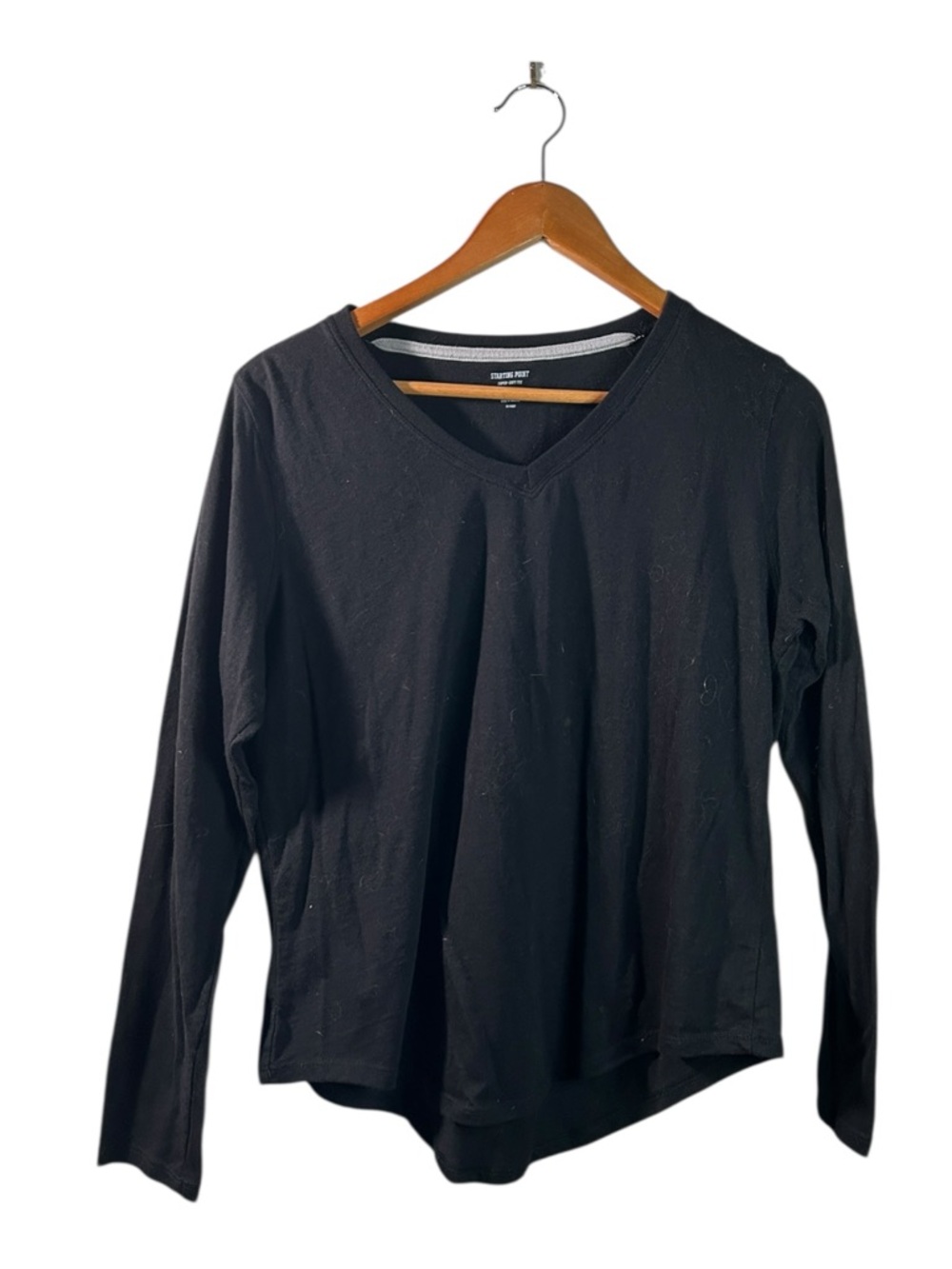 Dark Academia Whimsigoth Cozy Starting Point Black Super-Soft Layering VNeck Top